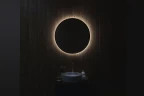Зеркало Art&Max Asti 80 AM-Ast-800-DS-FNC-Nero с подсветкой цвет Черный с бесконтактным выключателем
