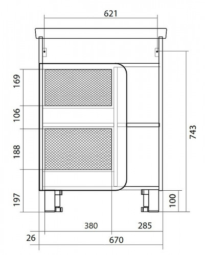 Тумба под раковину 1MarKa Nuvo 70 У76063 Дуб сонома МДФ / ЛДСП