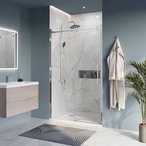 Душевая дверь BelBagno Marino 110 MARINO-BF-1-110-C-Cr профиль Хром стекло прозрачное