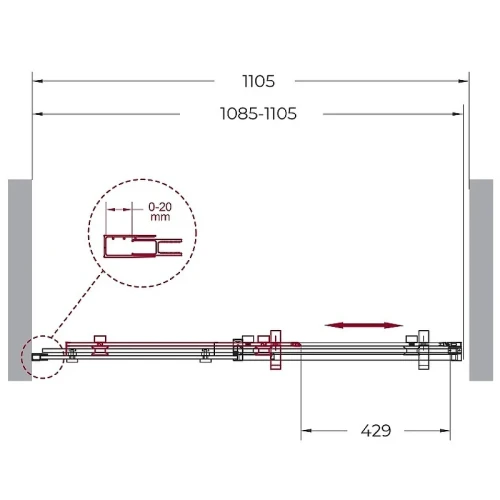 Душевая дверь BelBagno Marino 110 MARINO-BF-1-110-C-Cr профиль Хром стекло прозрачное