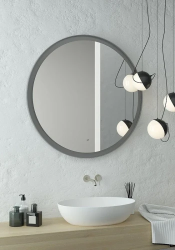 Зеркало Art&Max Napoli 100 AM-Nap-1000-DS-F-Grey с подсветкой цвет Темно-серый с бесконтактным выключателем