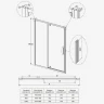Душевая дверь Veconi Ottimo 100 OP20GR-100-01-C9 профиль Графит брашированный стекло прозрачное