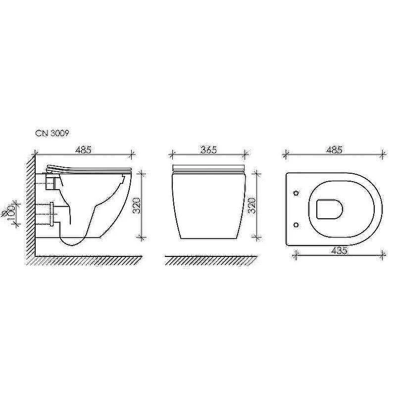 Унитаз с инсталляцией Ceramicanova Form CN3009 + Geberit Duofix Sigma UP320 111.300.00.5 с сиденьем Микролифт