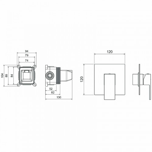 Смеситель для душа Aquatek Либра AQ1666MB Черный матовый латунь встраиваемый