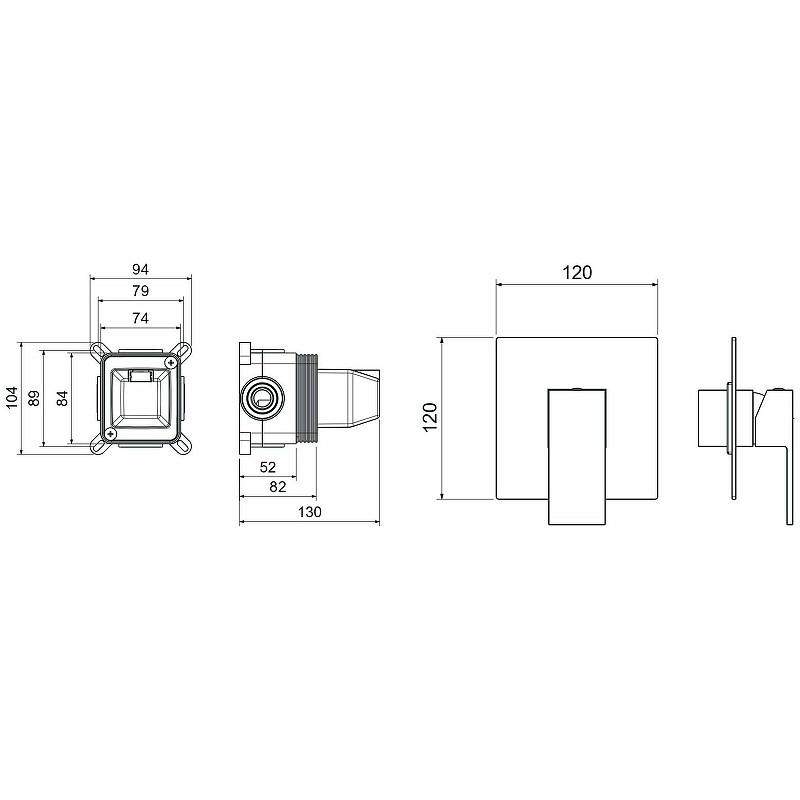 Смеситель для душа Aquatek Либра AQ1666MB Черный матовый латунь встраиваемый