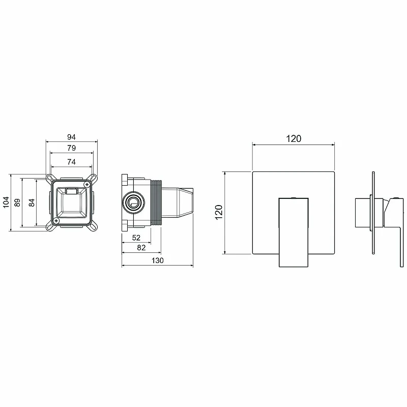 Смеситель для душа Aquatek Либра AQ1666MB Черный матовый латунь встраиваемый