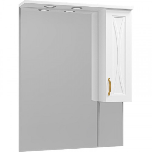 Зеркало Misty Амбра 80 R П-Амб0280-0322ЯП с подсветкой Белое матовое