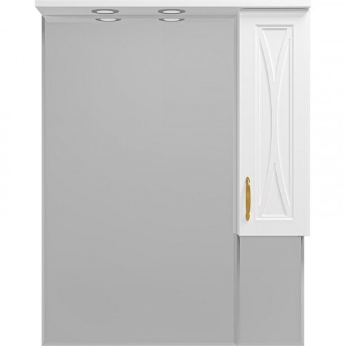 Зеркало Misty Амбра 80 R П-Амб0280-0322ЯП с подсветкой Белое матовое