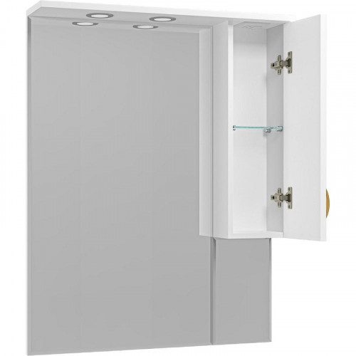 Зеркало Misty Амбра 80 R П-Амб0280-0322ЯП с подсветкой Белое матовое