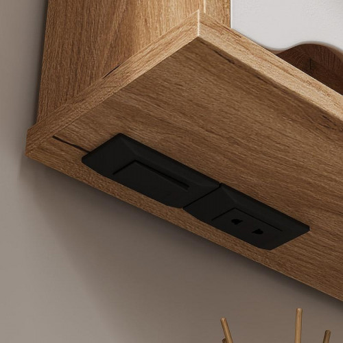 Зеркало со шкафом Volna Barney 60 L zsBARNEY60.L-04 с подсветкой цвет Белый Дуб гудзон