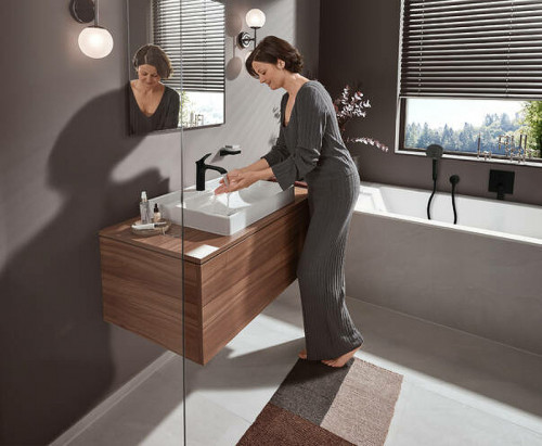 Смеситель для раковины Hansgrohe Vivenis 75020670 Черный матовый латунь