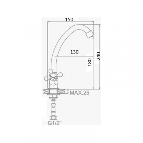 Смеситель для кухни D-Lin D156806-G цвет Хром