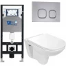 Комплект унитаза с инсталляцией WeltWasser AMBERG 506 + BAARBACH 004 GL-WT + AMBERG RD-CR 10000006768 цвет Белый глянцевый с сиденьем Микролифт и клавишей смыва цвет Хром