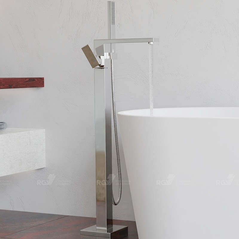 Смеситель для ванны RGW Shower Panels SP-350 511405350-01 Хром латунь на пол однорычажный