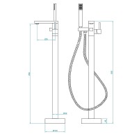 Смеситель для ванны RGW Shower Panels SP-350 511405350-01 Хром латунь на пол