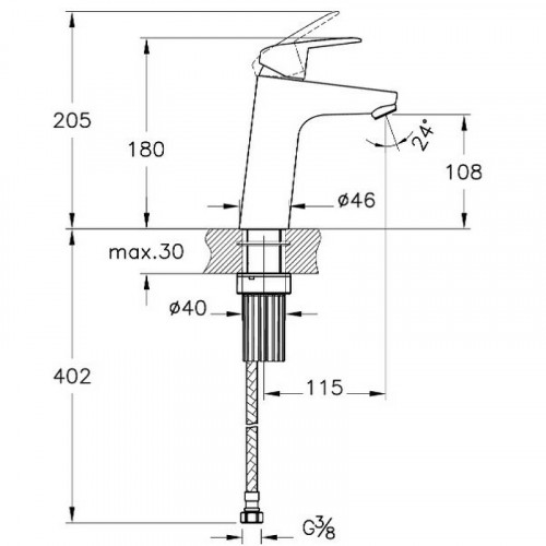 Смеситель для раковины Vitra Flow Round A42925EXP Хром латунь