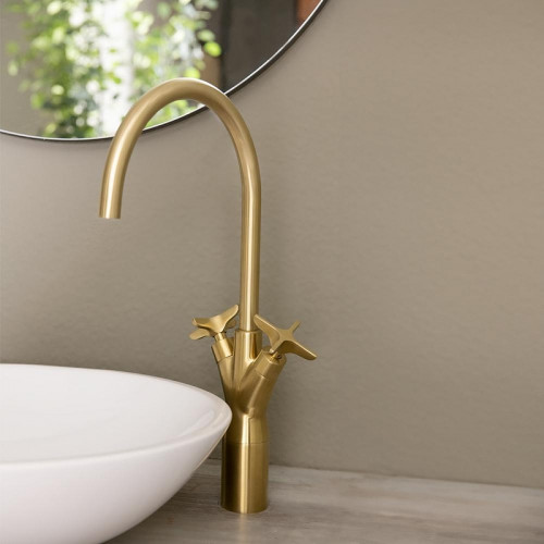 Смеситель для раковины Ramonsoler Adagio 911001OC Золото брашированное