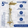 Душевая система WasserKRAFT A199.260.201.BG Thermo с термостатом Золото матовое латунь на стену