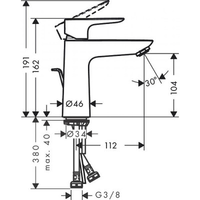Смеситель для раковины Hansgrohe Talis E 71710990 Полированное золото латунь