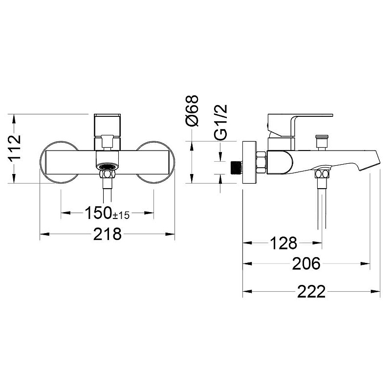 Комплект смесителей Aquatek Оберон AQ1230MB Черный матовый латунь
