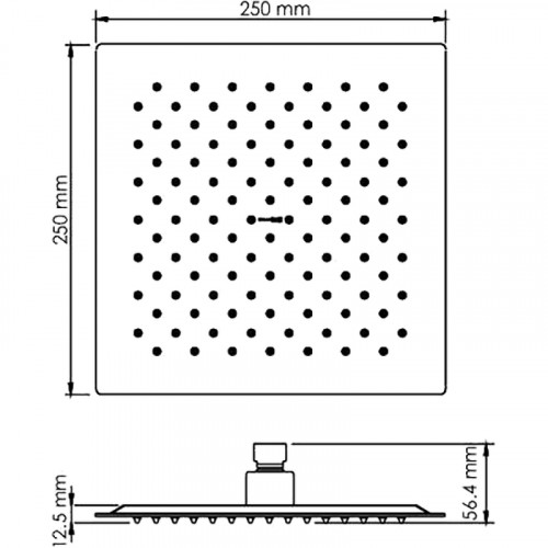 Верхний душ WasserKRAFT Aisch A198 Золото матовое нержавеющая сталь на потолок