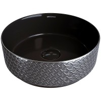 Раковина-чаша Grossman Color 35 GR-5010SBR Серебро Черная фаянс накладная