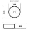 Раковина-чаша Grossman Color 35 GR-5010SBR Серебро Черная фаянс накладная