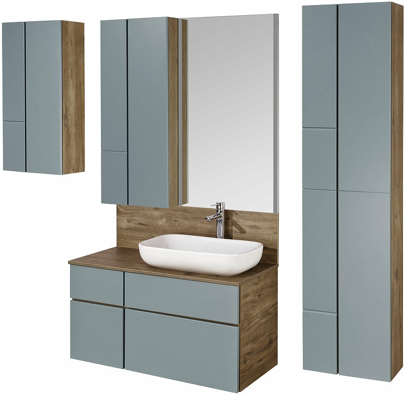 Подвесной шкаф Aquaton Мишель 43 1A243903MIX30 Дуб фьорд Дуб рустикальный МДФ / ЛДСП