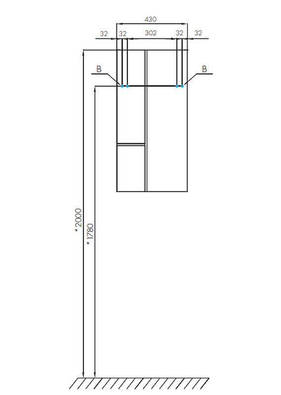 Подвесной шкаф Aquaton Мишель 43 1A243903MIX30 Дуб фьорд Дуб рустикальный МДФ / ЛДСП