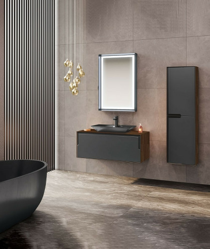 Тумба с раковиной Orka Craft 80 5003987 подвесная Орех Антрацит МДФ / ЛДСП