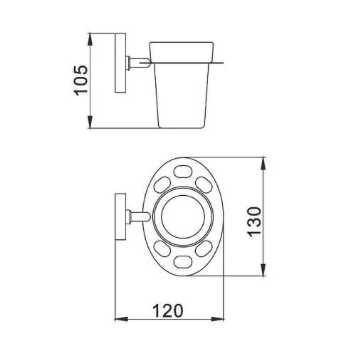 Стакан для зубных щеток D-Lin D211700 цвет Хром