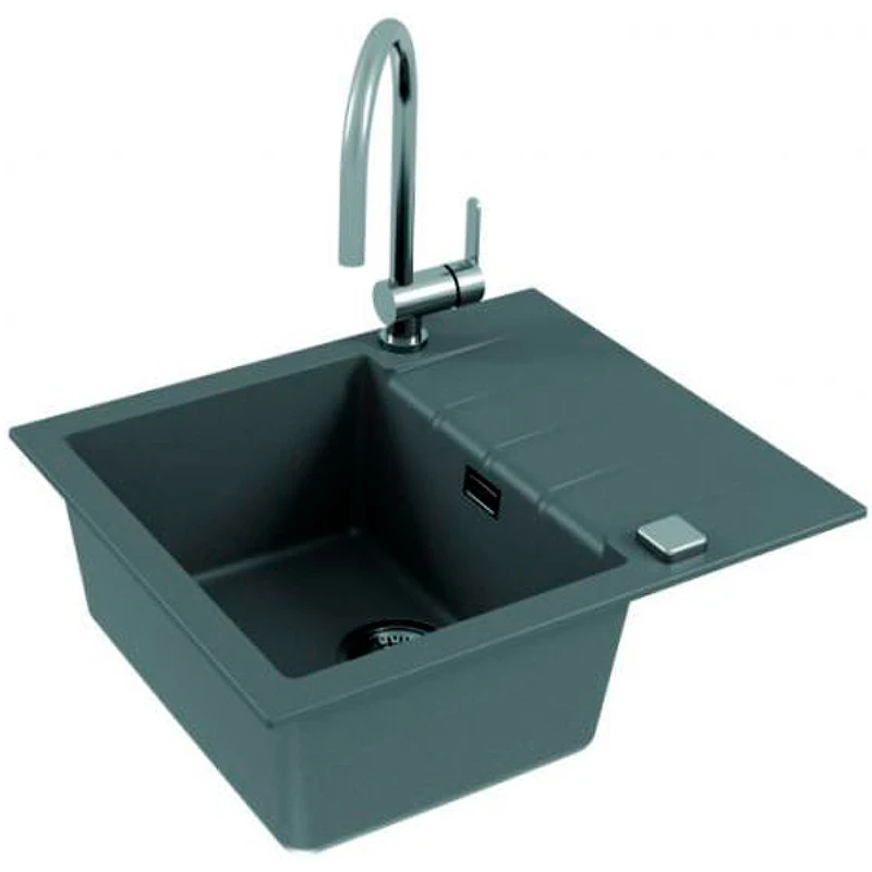 Кухонная мойка Alveus Granital Cadit 10 Concrete G81 590x500 1132020 Бетон искусственный камень (литьевой мрамор) встраиваемый
