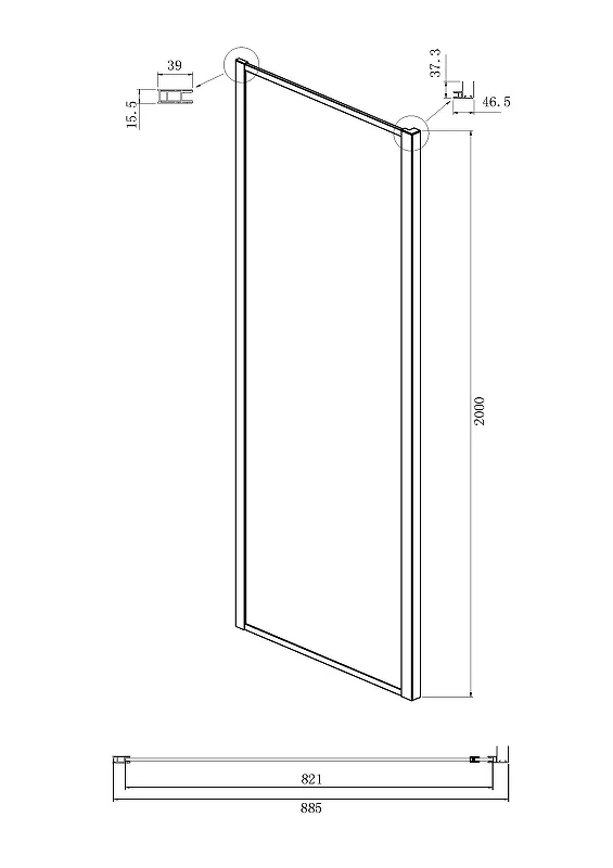 Душевой уголок Ambassador Elysium 90x90 111021103KX-90KX профиль Хром стекло прозрачное