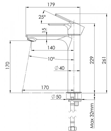 Смеситель для раковины Remer Energy EY12AXV цвет Сталь