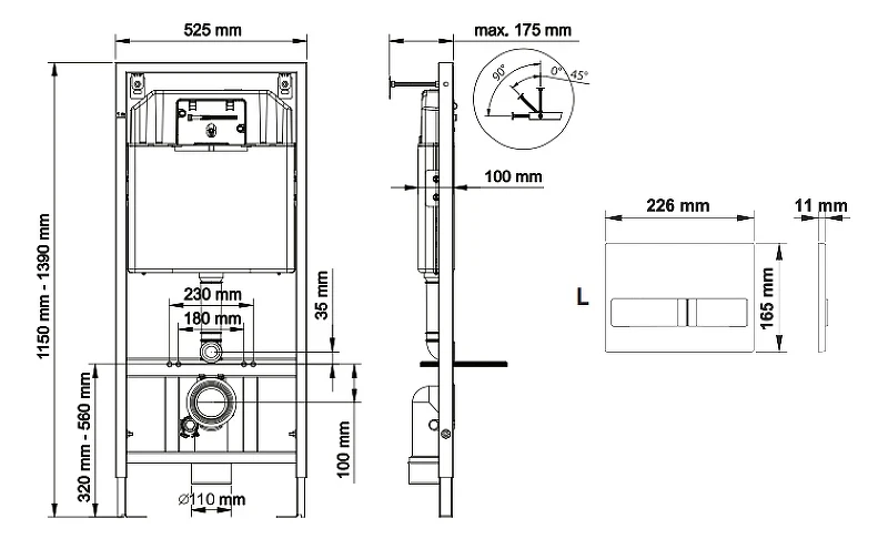 Инсталляция Berges Novum 040213 для унитаза с клавишей смыва Хром пластик