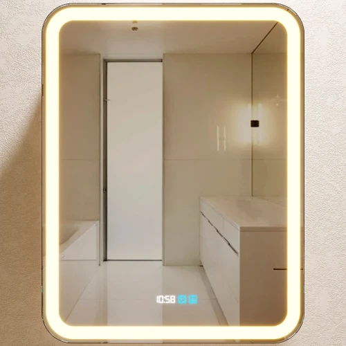 Зеркальный шкаф Silver Mirrors Фиджи 60-3 L LED-00002859 с подсветкой Белый МДФ / ЛДСП, стекло