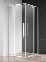 Душевой уголок AQUAme 90x90 AQM7102 профиль Хром стекло прозрачное
