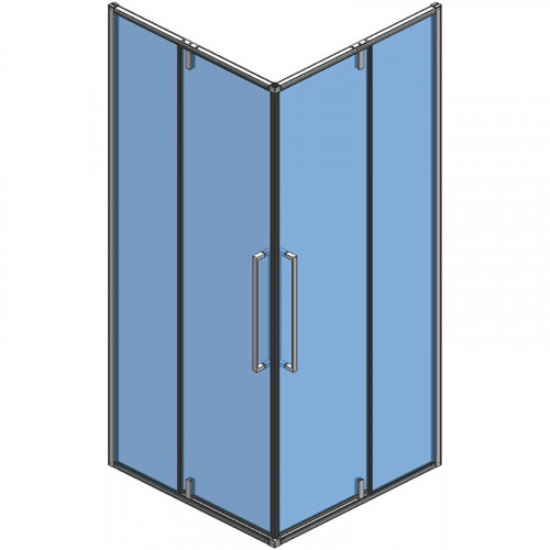 Душевой уголок AQUAme 90x90 AQM7102 профиль Хром стекло прозрачное