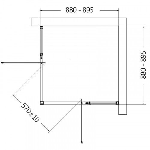 Душевой уголок AQUAme 90x90 AQM7102 профиль Хром стекло прозрачное