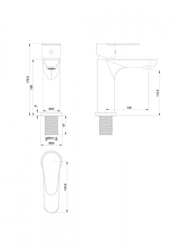 Смеситель для раковины Wonzon &amp; Woghand Alfa WW-A40202-MB цвет Черный матовый