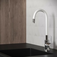 Смеситель для кухни Aringa Твид AR02021WH Хром Белый латунь