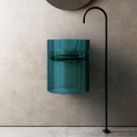 Раковина Abber Kristall 42 AT2704Aquamarin Бирюзовая полиэфирная смола подвесная