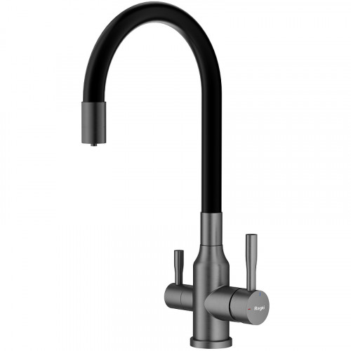 Смеситель для кухни Raglo R81.64.09 Графит матовый Черный латунь