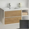 Тумба с раковиной SanVit Мэри-4 90 L kmery904 с фактурой под дерево подвесная Венге МДФ / ЛДСП