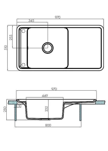 Кухонная мойка Aquaton Беллис 97 1A725132BS220 Песочная