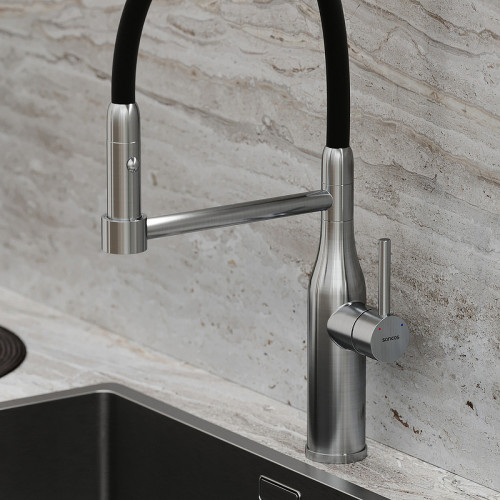 Смеситель для кухни Sancos Pride SC4011BNG Нержавеющая сталь Черный латунь