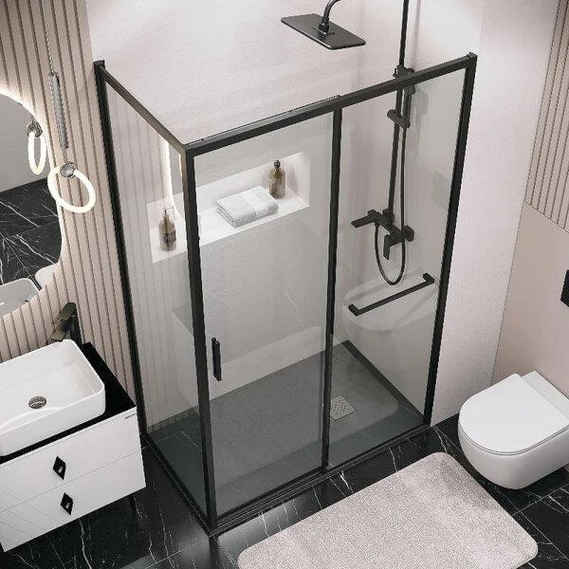 Душевой уголок Grossman Style 120x100 120.K33.05.1210.21.00 профиль Черный матовый стекло прозрачное