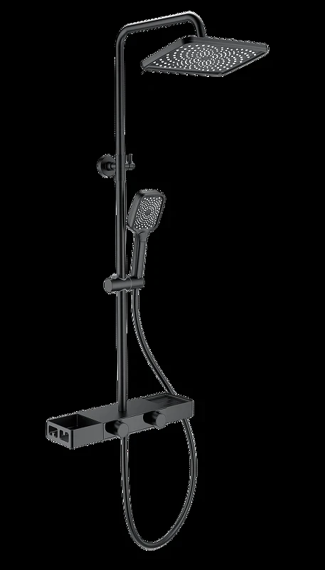 Душевая система Wonzon & Woghand WW-B3552-MB с термостатом цвет Черный матовый