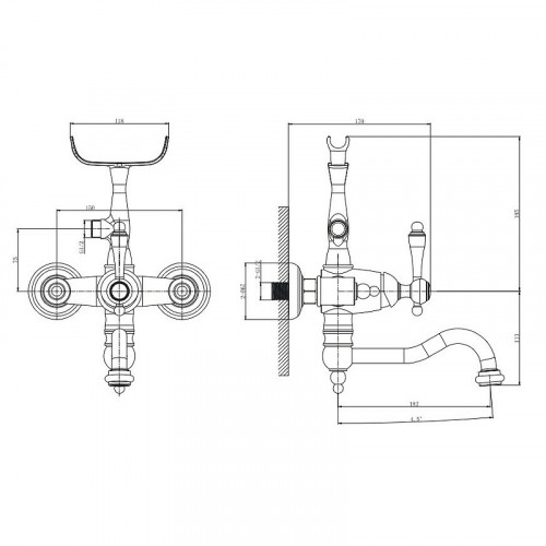 Смеситель для ванны Caprigo Fonte 12-511-vot Бронза латунь на стену