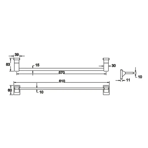 Полотенцедержатель Rose RG16H RG1617H цвет Черный